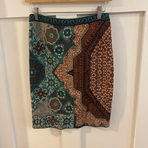 Peruvian connection knit tapestry mini skirt size small